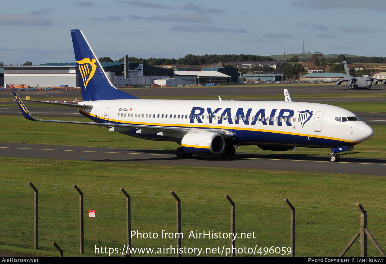 Aircraft Photo of 9H-QAI | Boeing 737-800 | Ryanair | AirHistory.net #496059