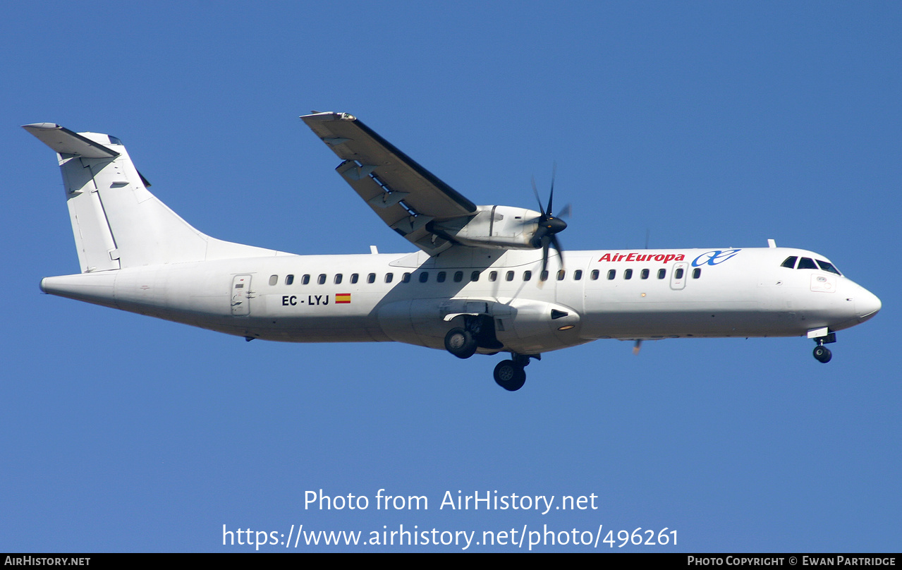 Aircraft Photo of EC-LYJ | ATR ATR-72-500 (ATR-72-212A) | Air Europa | AirHistory.net #496261