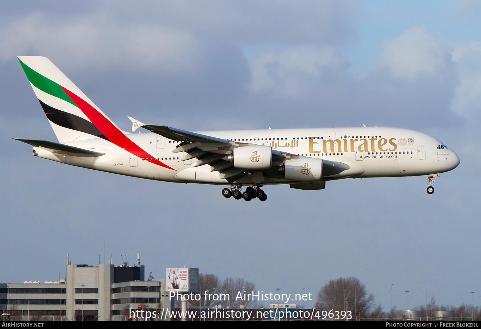 Aircraft Photo of A6-EOX | Airbus A380-861 | Emirates | AirHistory.net #496393