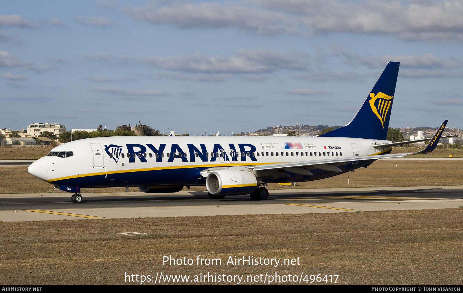 Aircraft Photo of 9H-QDN | Boeing 737-800 | Ryanair | AirHistory.net #496417