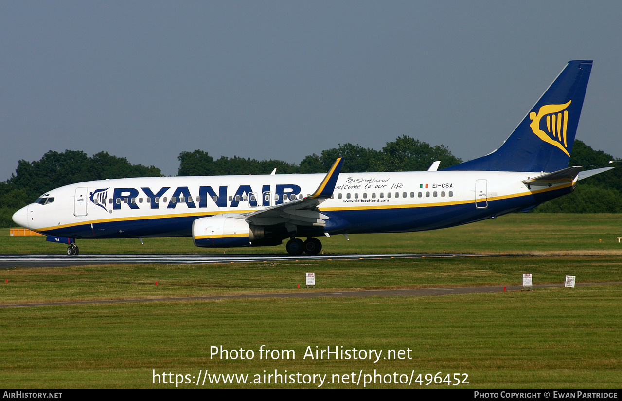 Aircraft Photo of EI-CSA | Boeing 737-8AS | Ryanair | AirHistory.net #496452