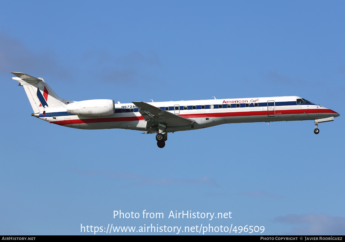 Aircraft Photo of N672AE | Embraer ERJ-145LR (EMB-145LR) | American Eagle | AirHistory.net #496509