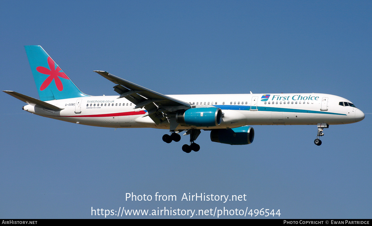 Aircraft Photo of G-OOBC | Boeing 757-28A | First Choice Airways | AirHistory.net #496544