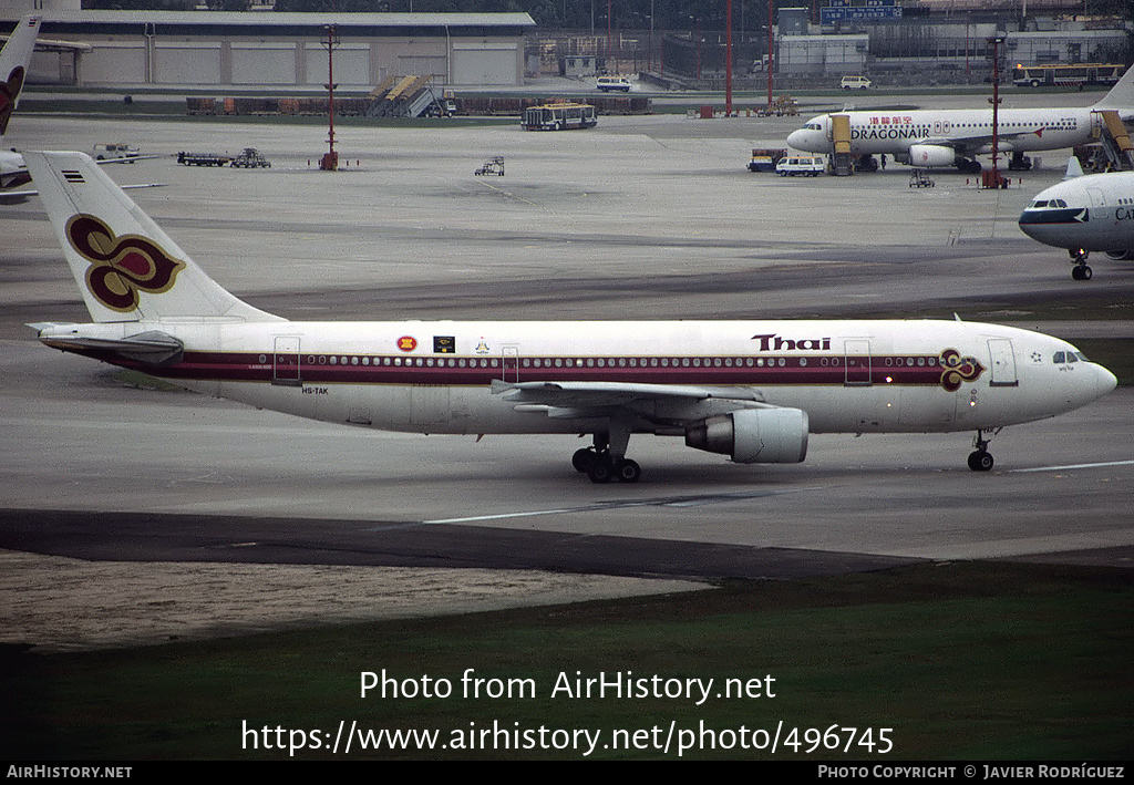 Aircraft Photo of HS-TAK | Airbus A300B4-622R | Thai Airways International | AirHistory.net #496745