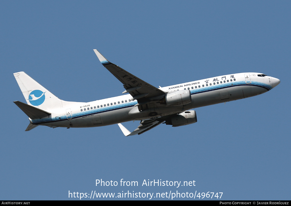 Aircraft Photo of B-5535 | Boeing 737-85C | Xiamen Airlines | AirHistory.net #496747