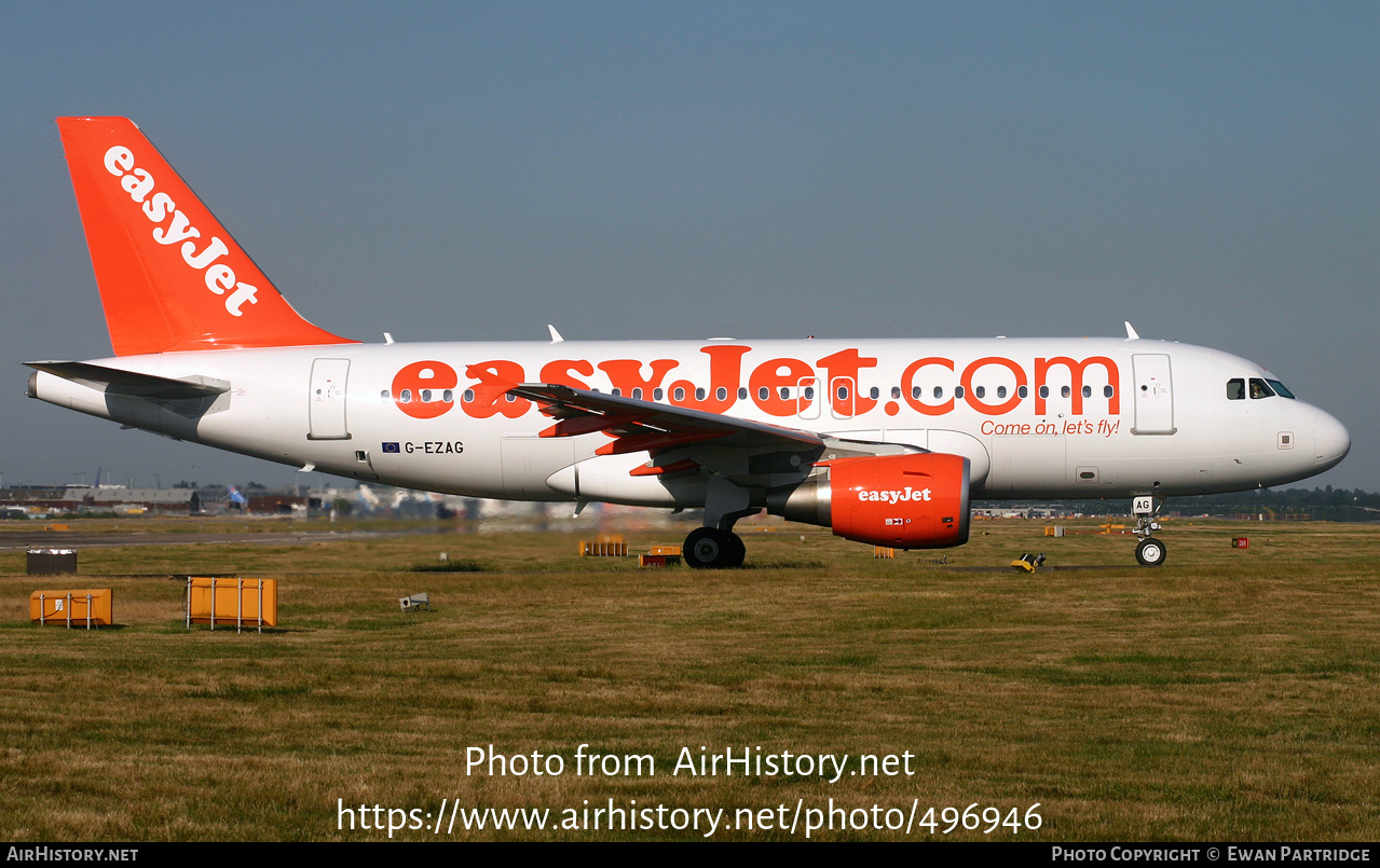 Aircraft Photo of G-EZAG | Airbus A319-111 | EasyJet | AirHistory.net #496946