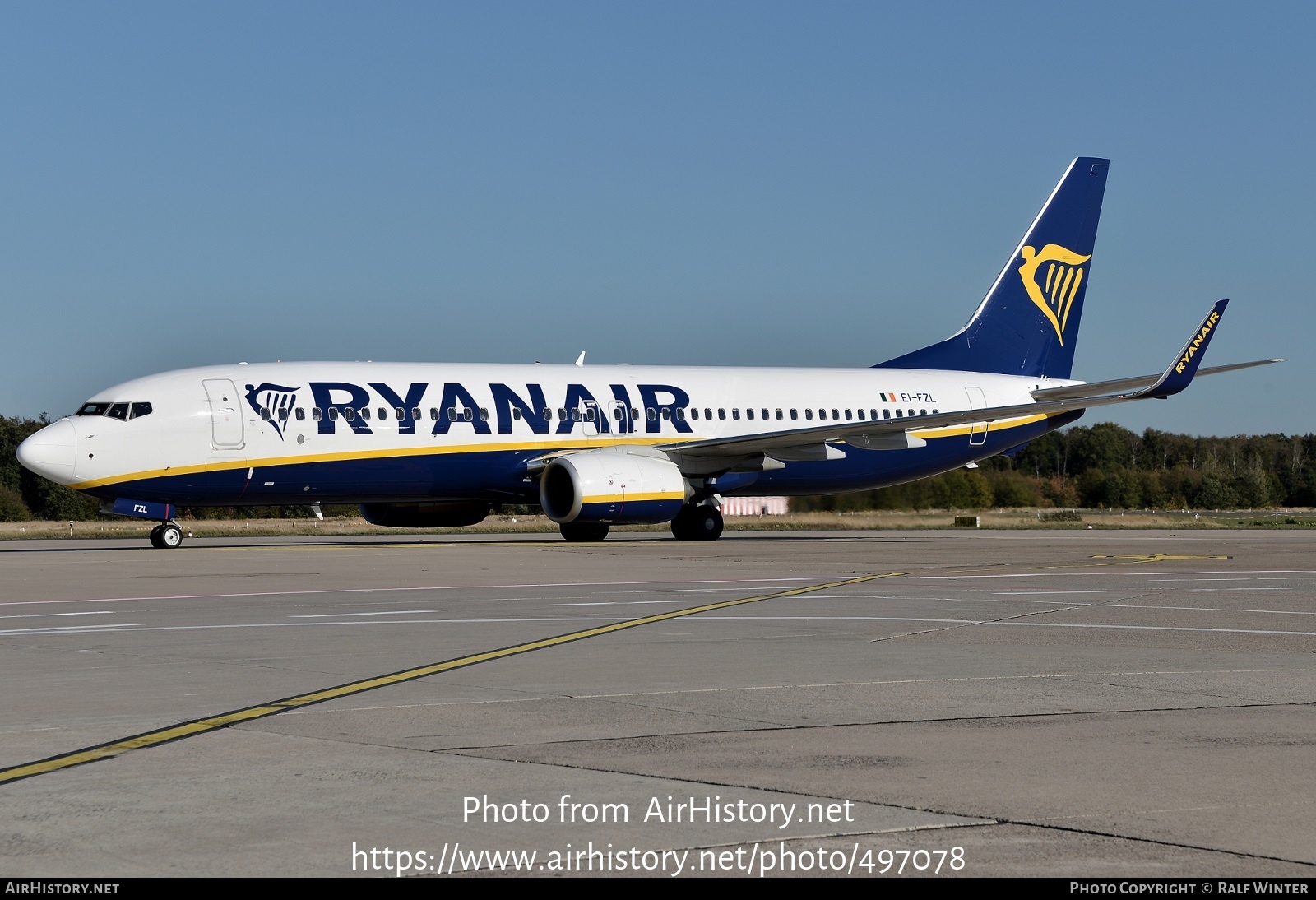 Aircraft Photo of EI-FZL | Boeing 737-800 | Ryanair | AirHistory.net #497078