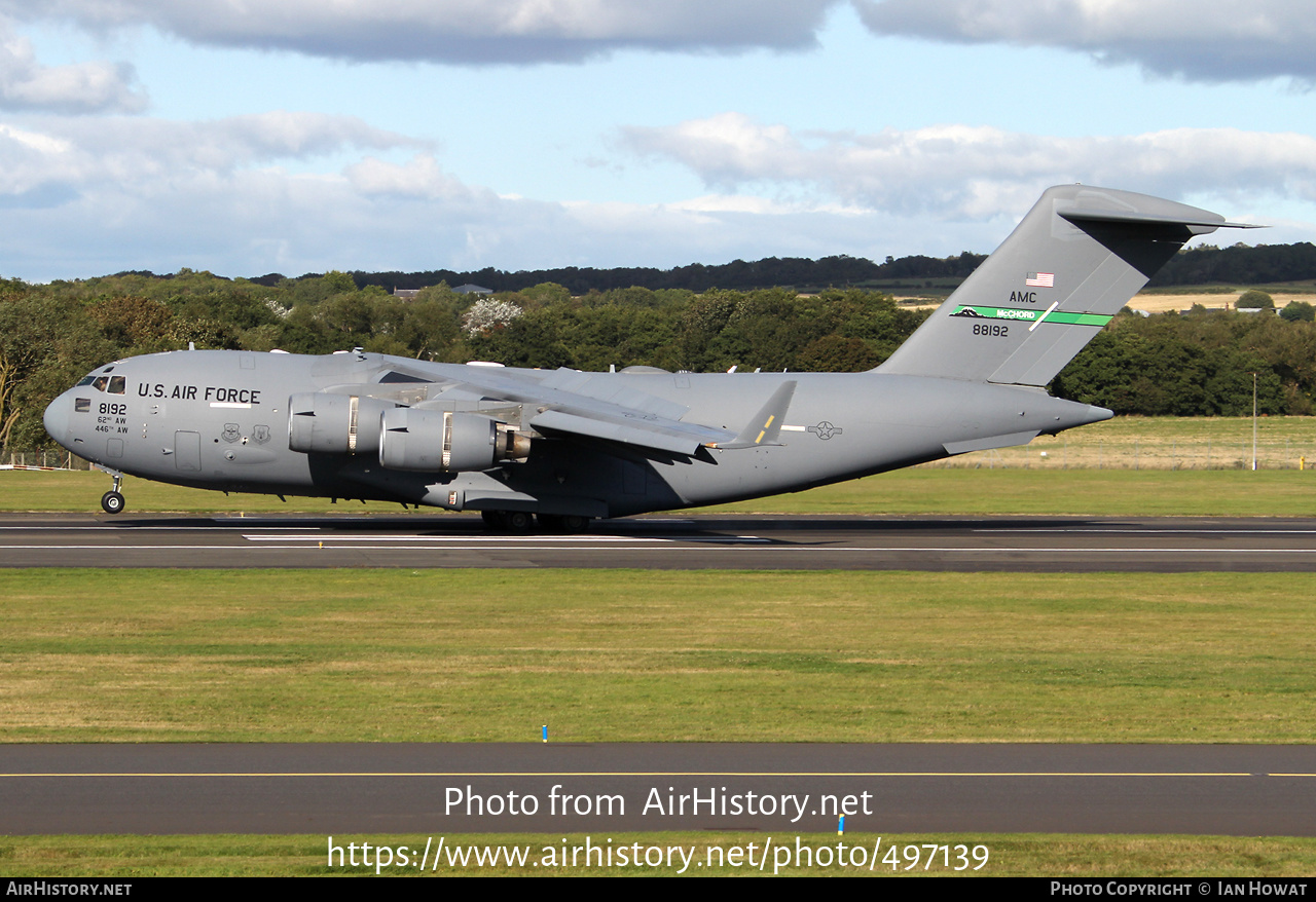 Aircraft Photo of 08-8192 / 88192 | Boeing C-17A Globemaster III | USA - Air Force | AirHistory.net #497139