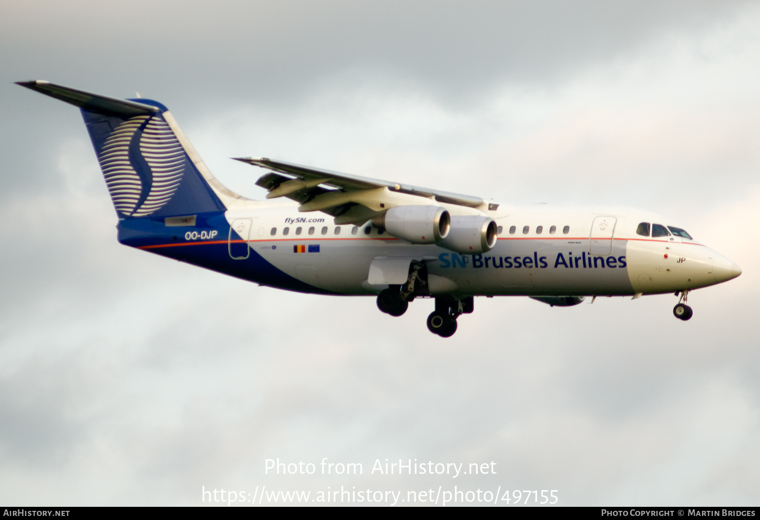 Aircraft Photo of OO-DJP | British Aerospace Avro 146-RJ85 | SN Brussels Airlines | AirHistory.net #497155