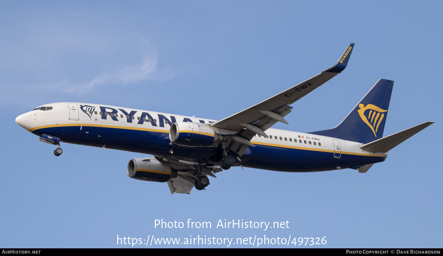 Aircraft Photo of EI-DWX | Boeing 737-8AS | Ryanair | AirHistory.net #497326