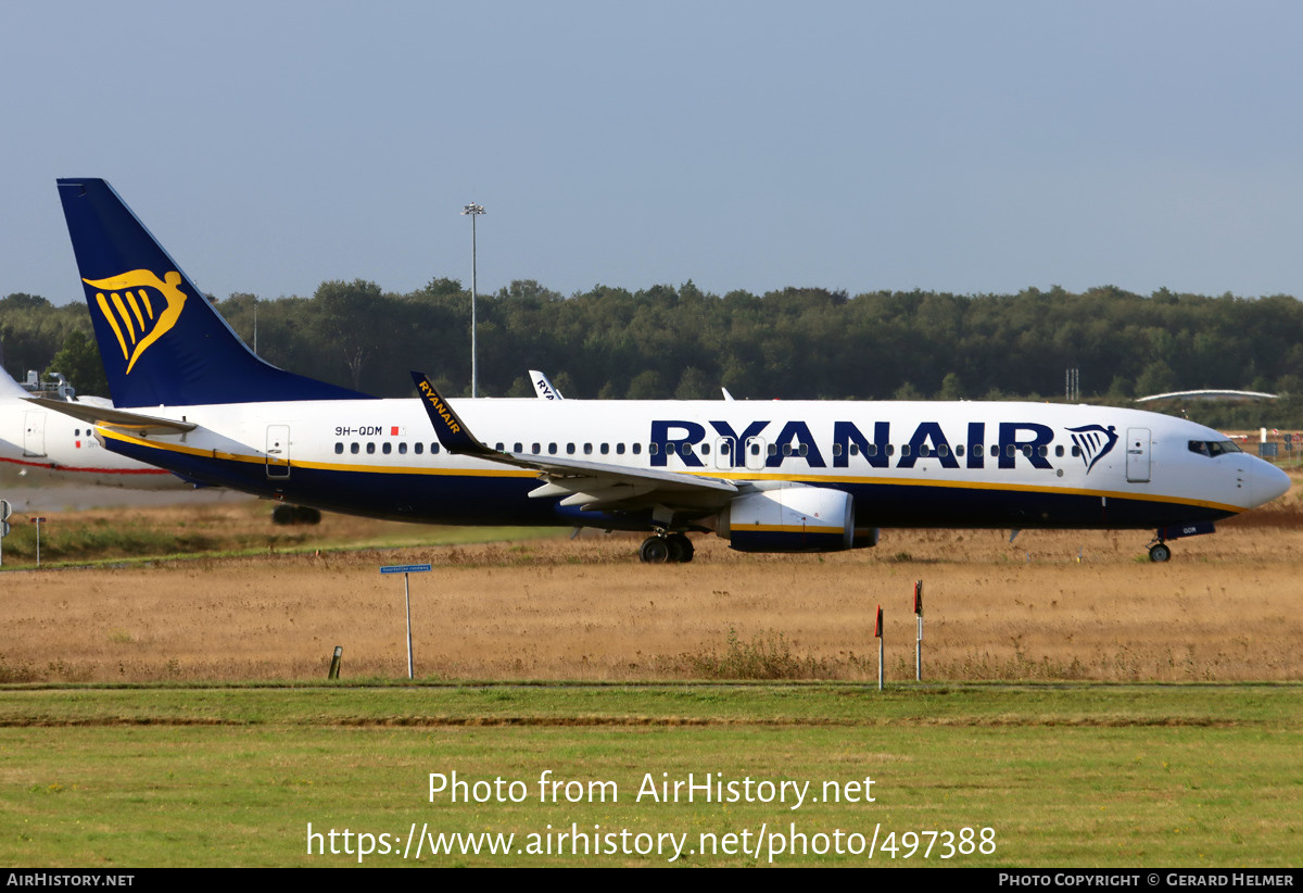 Aircraft Photo of 9H-QDM | Boeing 737-800 | Ryanair | AirHistory.net #497388