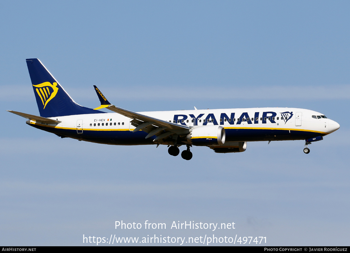 Aircraft Photo of EI-HEV | Boeing 737-8200 Max 200 | Ryanair | AirHistory.net #497471