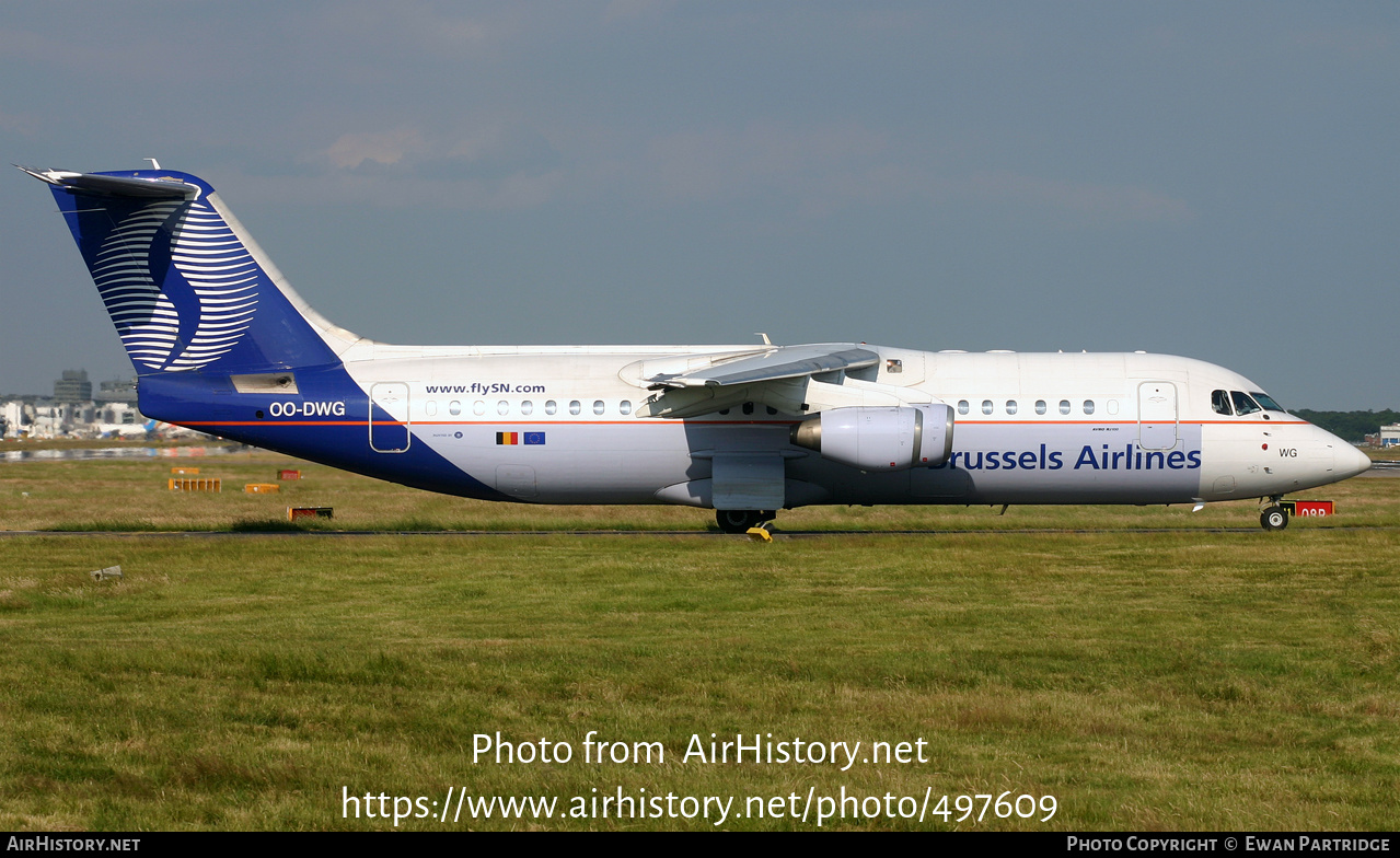 Aircraft Photo of OO-DWG | British Aerospace Avro 146-RJ100 | SN Brussels Airlines | AirHistory.net #497609