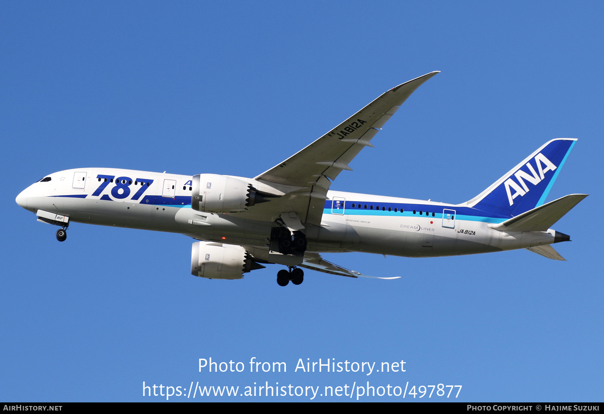 Aircraft Photo of JA812A | Boeing 787-8 Dreamliner | All Nippon Airways - ANA | AirHistory.net #497877