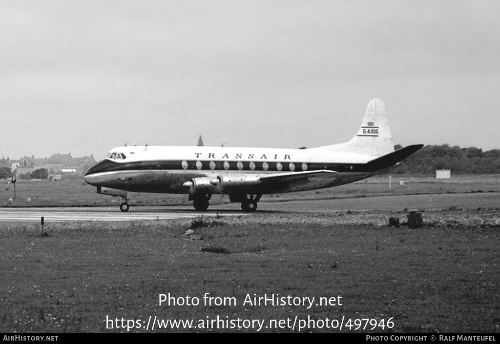 Aircraft Photo of G-AODG | Vickers 736 Viscount | Transair | AirHistory.net #497946