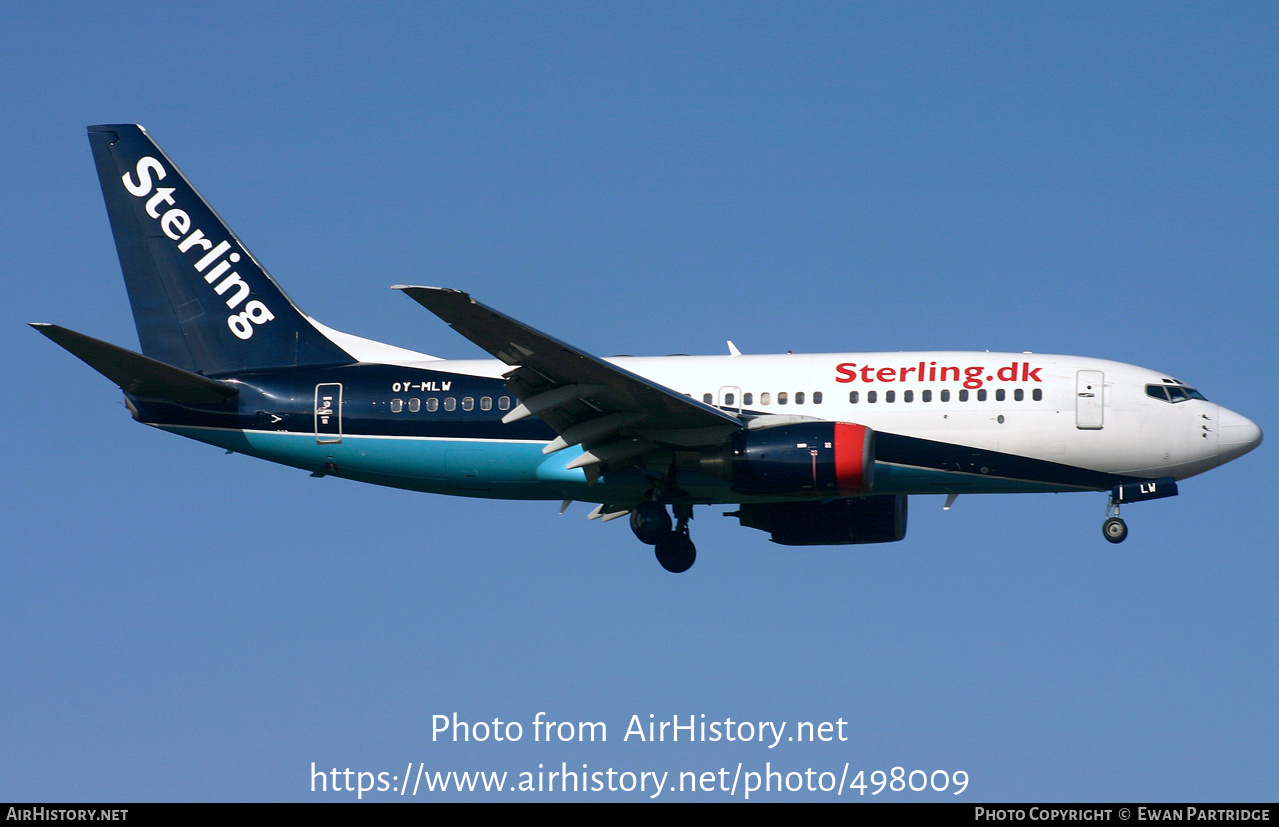 Aircraft Photo of OY-MLW | Boeing 737-73S | Sterling Airlines | AirHistory.net #498009