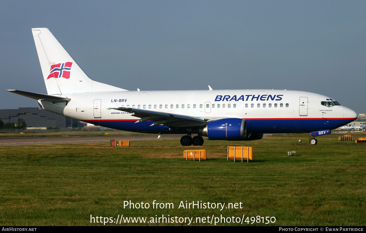 Aircraft Photo of LN-BRV | Boeing 737-505 | Braathens | AirHistory.net #498150