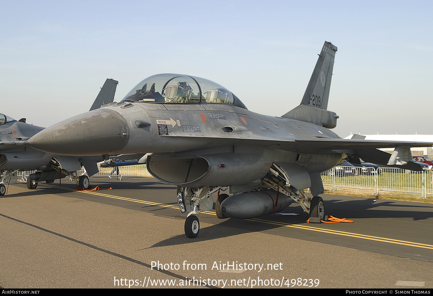 Aircraft Photo of J-209 | General Dynamics F-16B Fighting Falcon | Netherlands - Air Force | AirHistory.net #498239