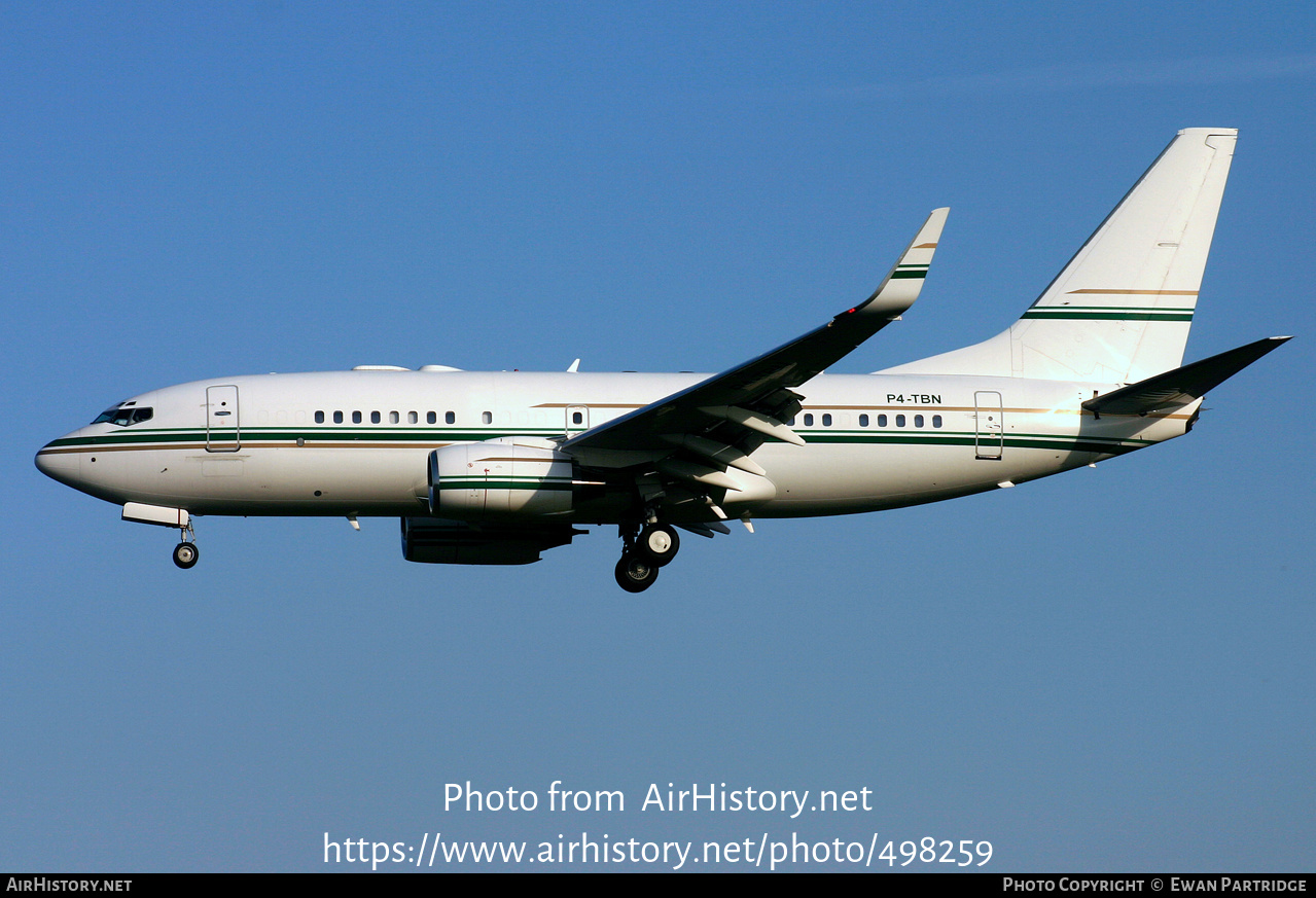 Aircraft Photo of P4-TBN | Boeing 737-7BH BBJ | AirHistory.net #498259