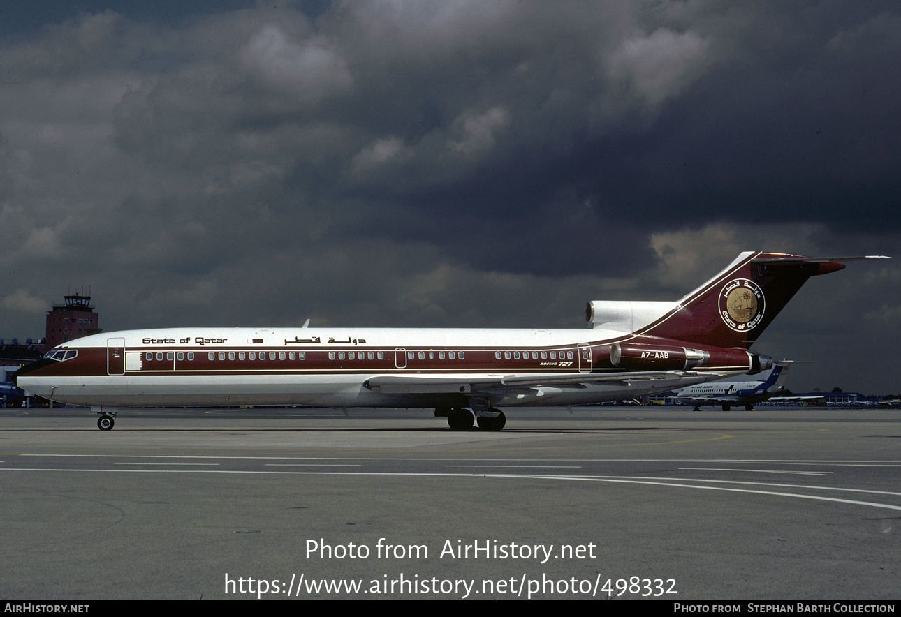 Aircraft Photo of A7-AAB | Boeing 727-2P1/Adv | State of Qatar | AirHistory.net #498332