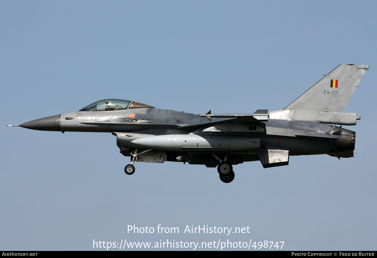 Aircraft Photo of FA-77 | General Dynamics F-16AM Fighting Falcon | Belgium - Air Force | AirHistory.net #498747