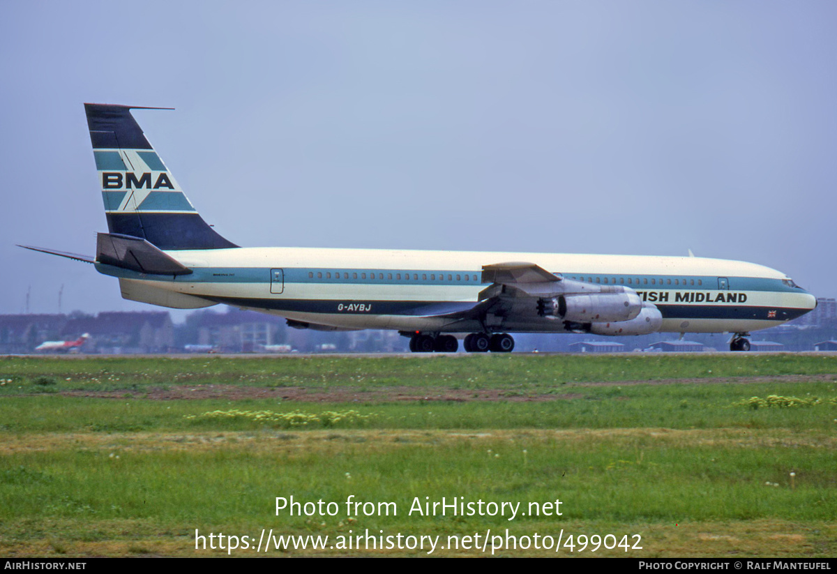 Aircraft Photo of G-AYBJ | Boeing 707-321 | British Midland Airways - BMA | AirHistory.net #499042