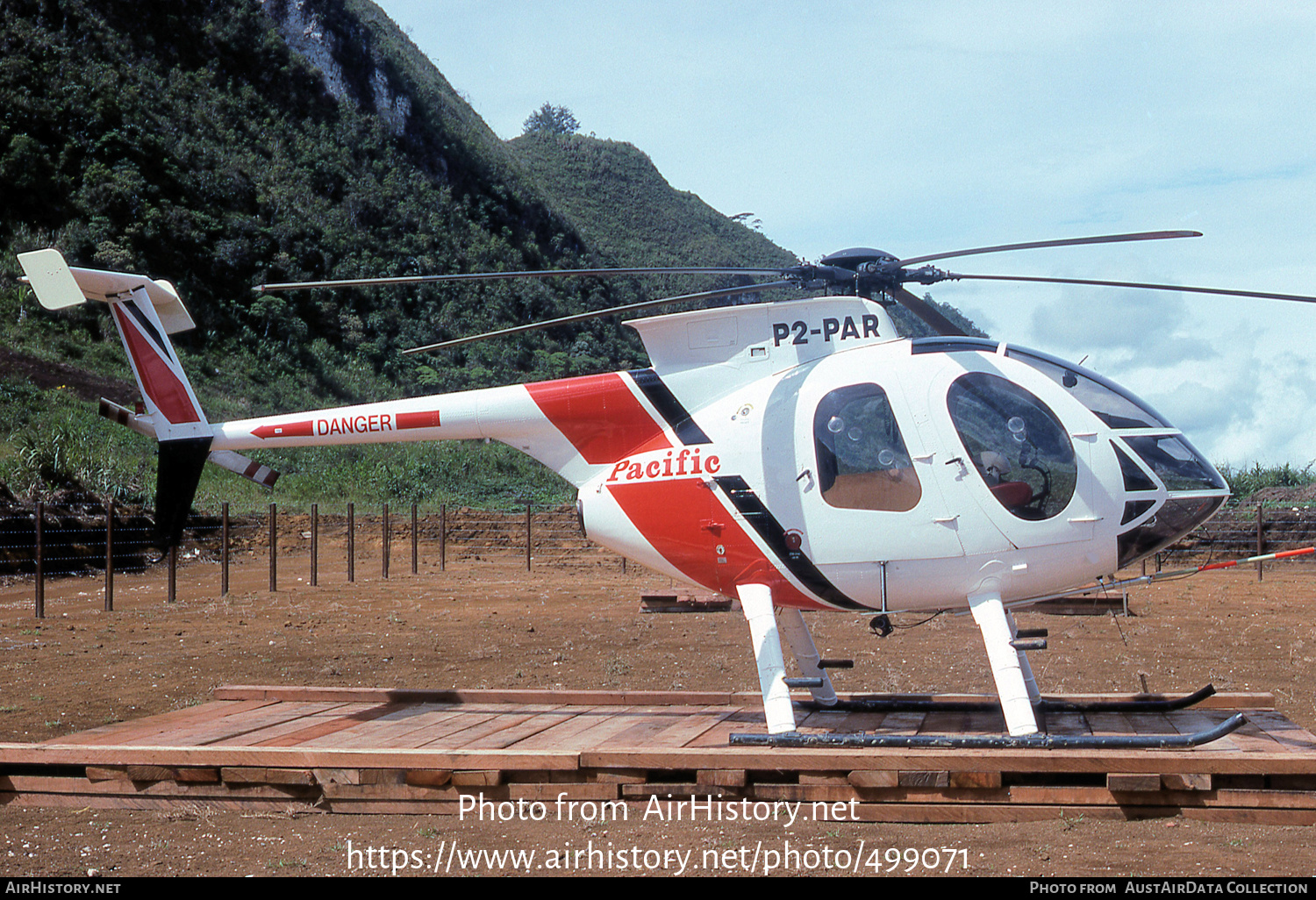 Aircraft Photo of P2-PAR | McDonnell Douglas MD-500E (369E) | Pacific Helicopters | AirHistory.net #499071