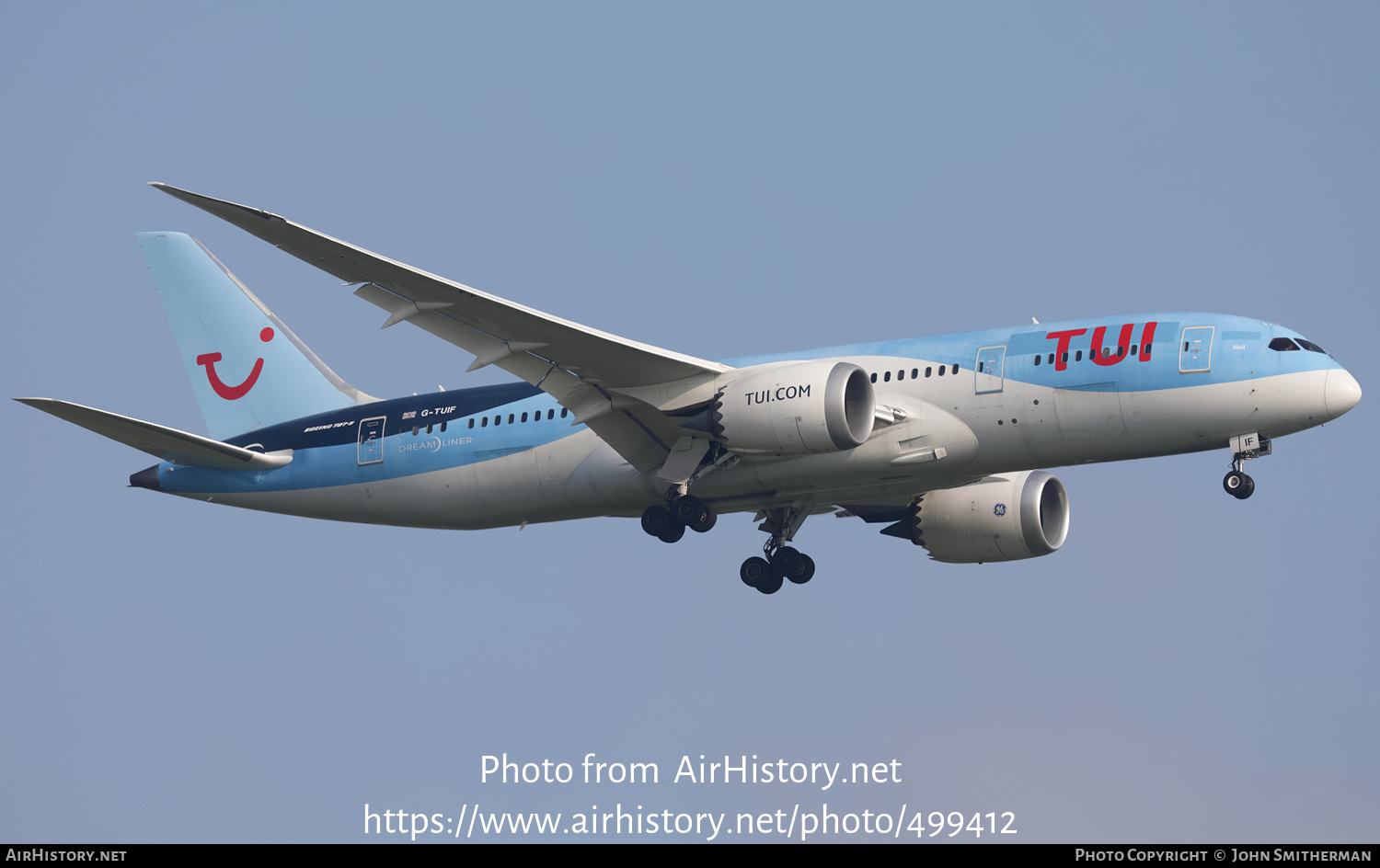 Aircraft Photo of G-TUIF | Boeing 787-8 Dreamliner | TUI | AirHistory.net #499412