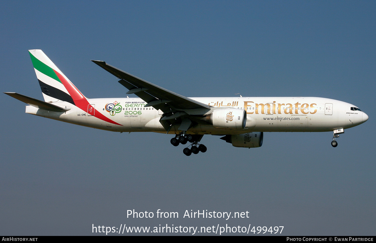 Aircraft Photo of A6-EME | Boeing 777-21H | Emirates | AirHistory.net #499497