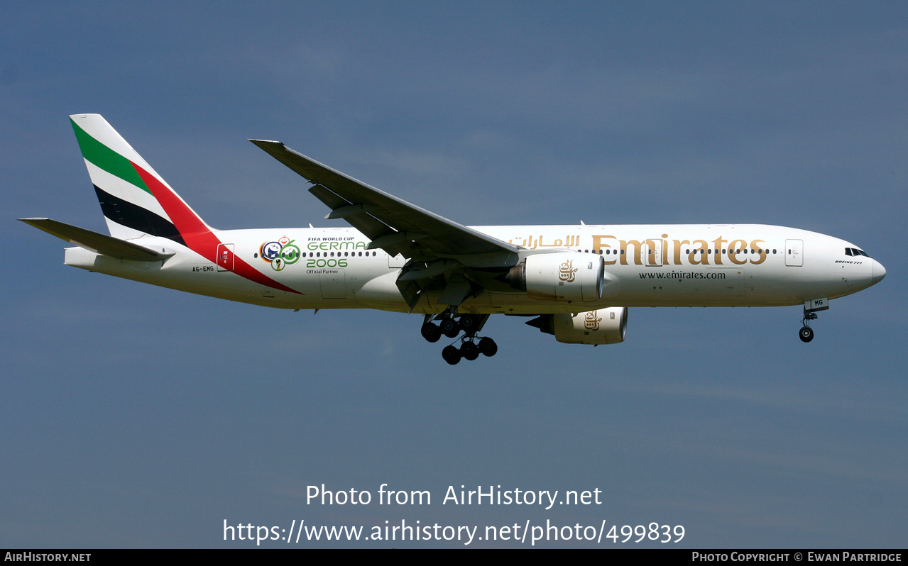 Aircraft Photo of A6-EMG | Boeing 777-21H/ER | Emirates | AirHistory ...