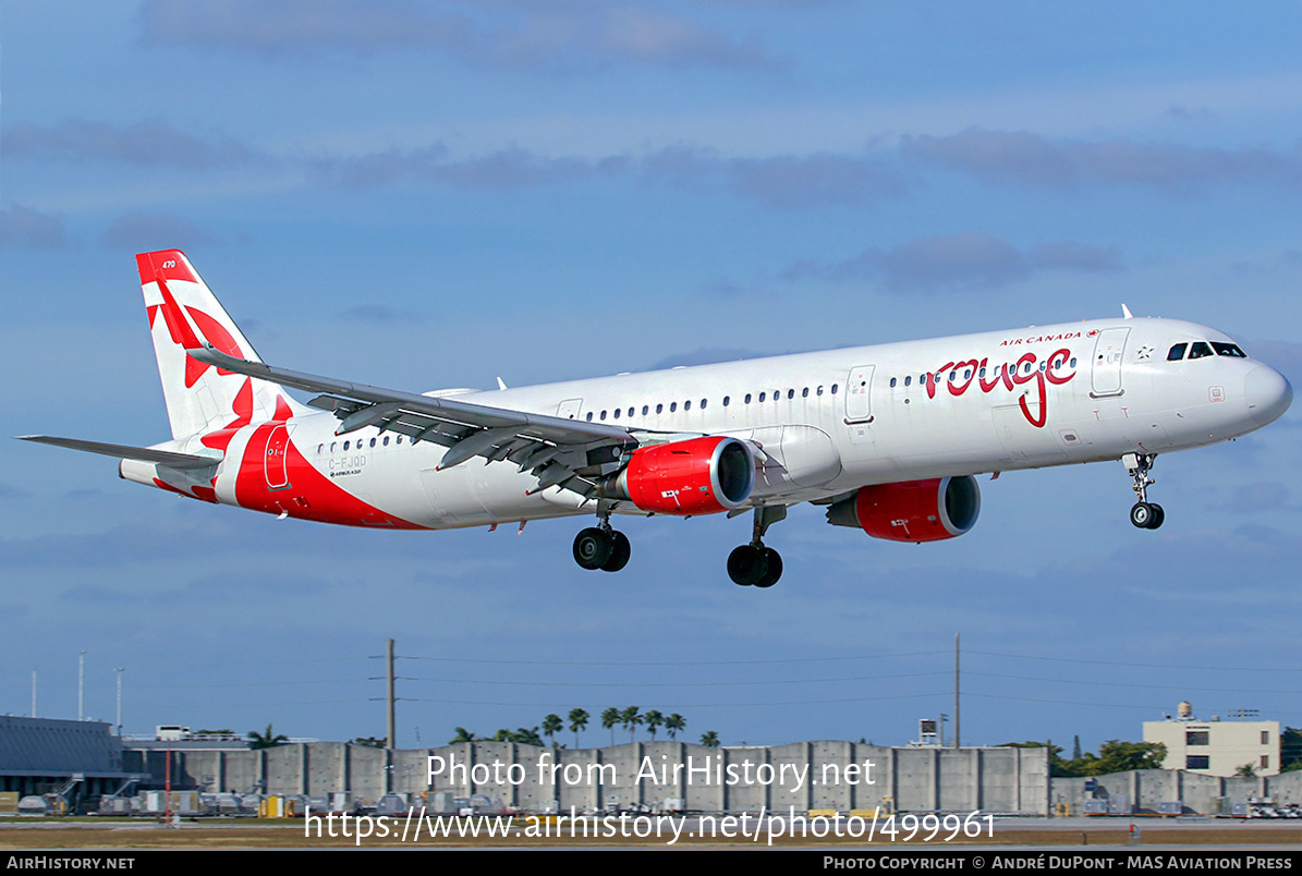 Aircraft Photo of C-FJQD | Airbus A321-211 | Air Canada Rouge | AirHistory.net #499961