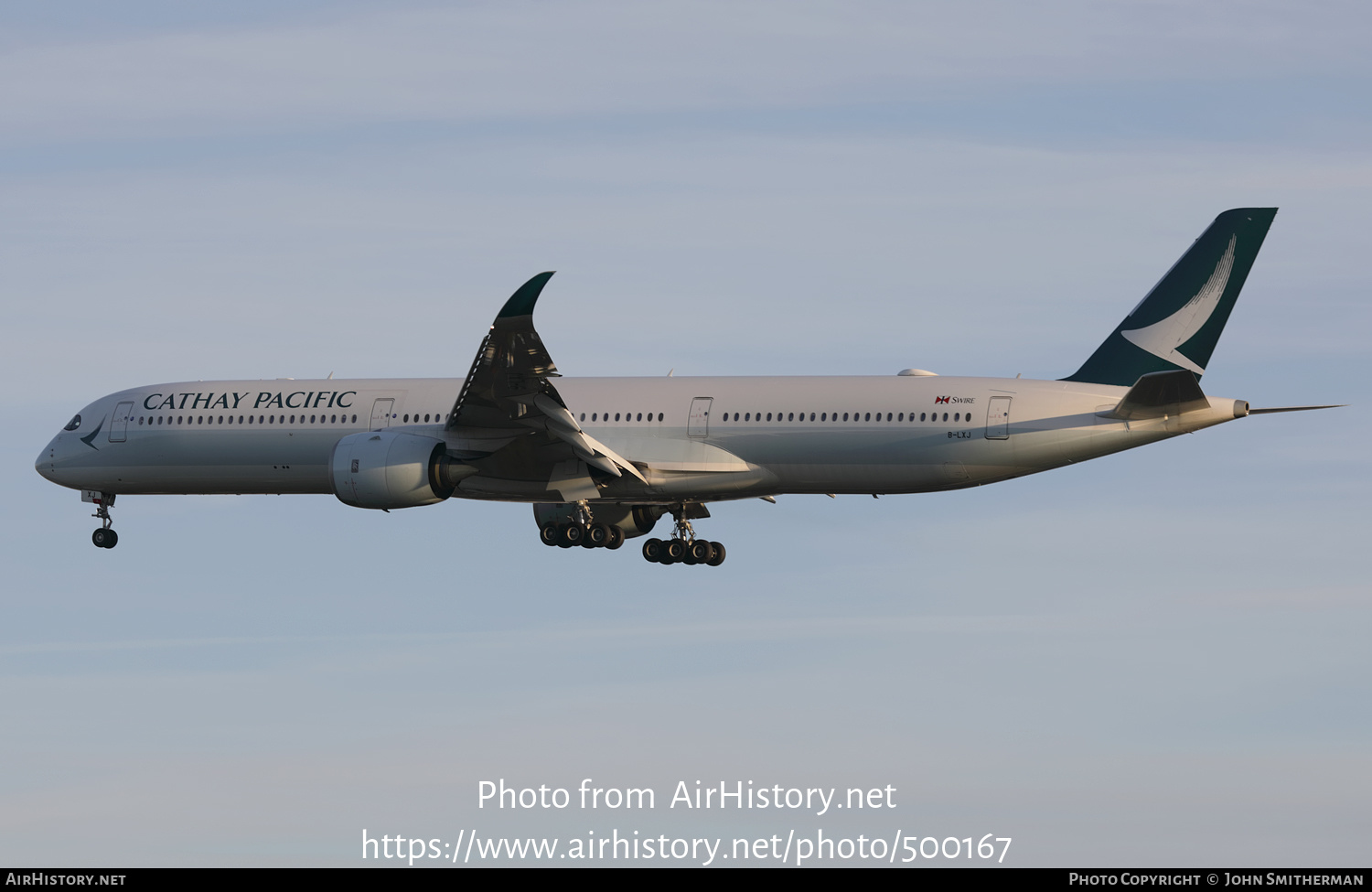 Aircraft Photo of B-LXJ | Airbus A350-1041 | Cathay Pacific Airways | AirHistory.net #500167