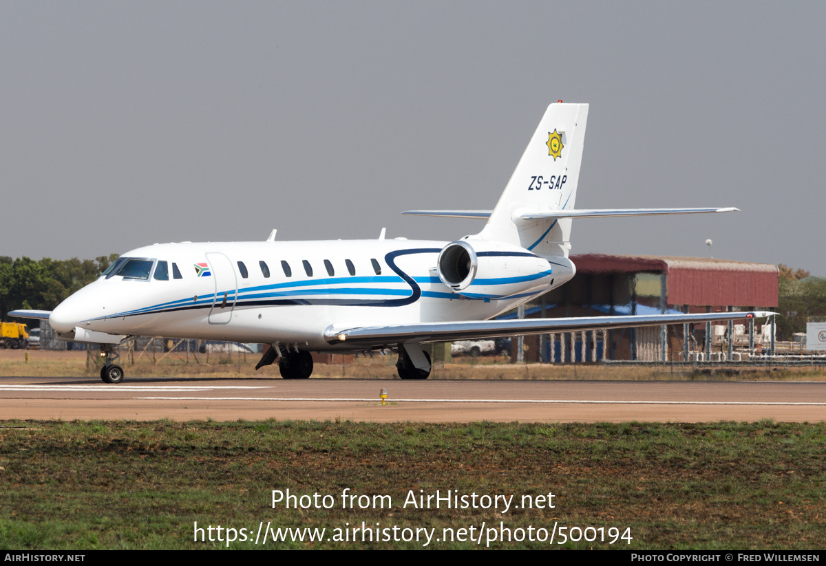 Aircraft Photo of ZS-SAP | Cessna 680 Citation Sovereign | South African Police Service | AirHistory.net #500194