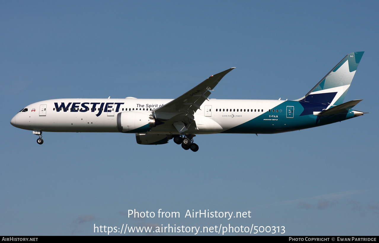 Aircraft Photo of C-FAJA | Boeing 787-9 Dreamliner | WestJet | AirHistory.net #500313