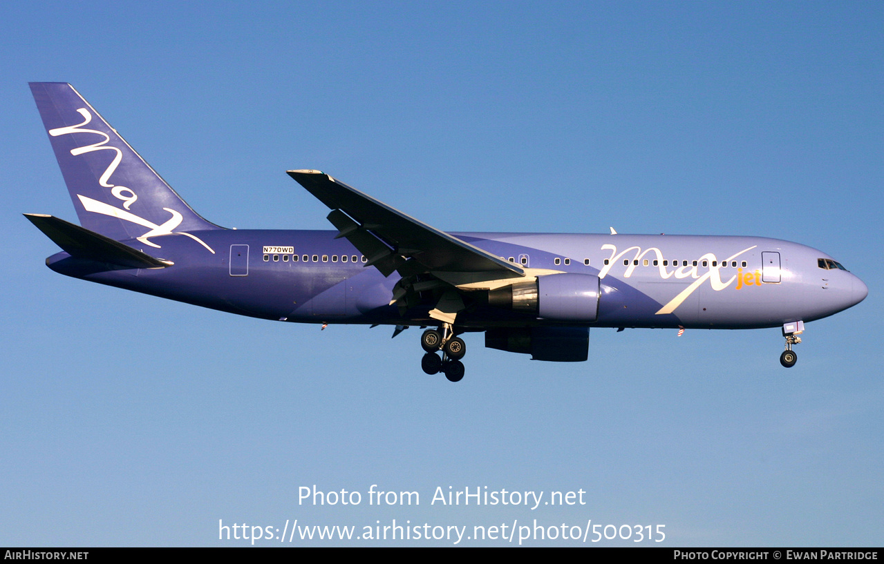 Aircraft Photo of N770WD | Boeing 767-238/ER | MaxJet Airways | AirHistory.net #500315