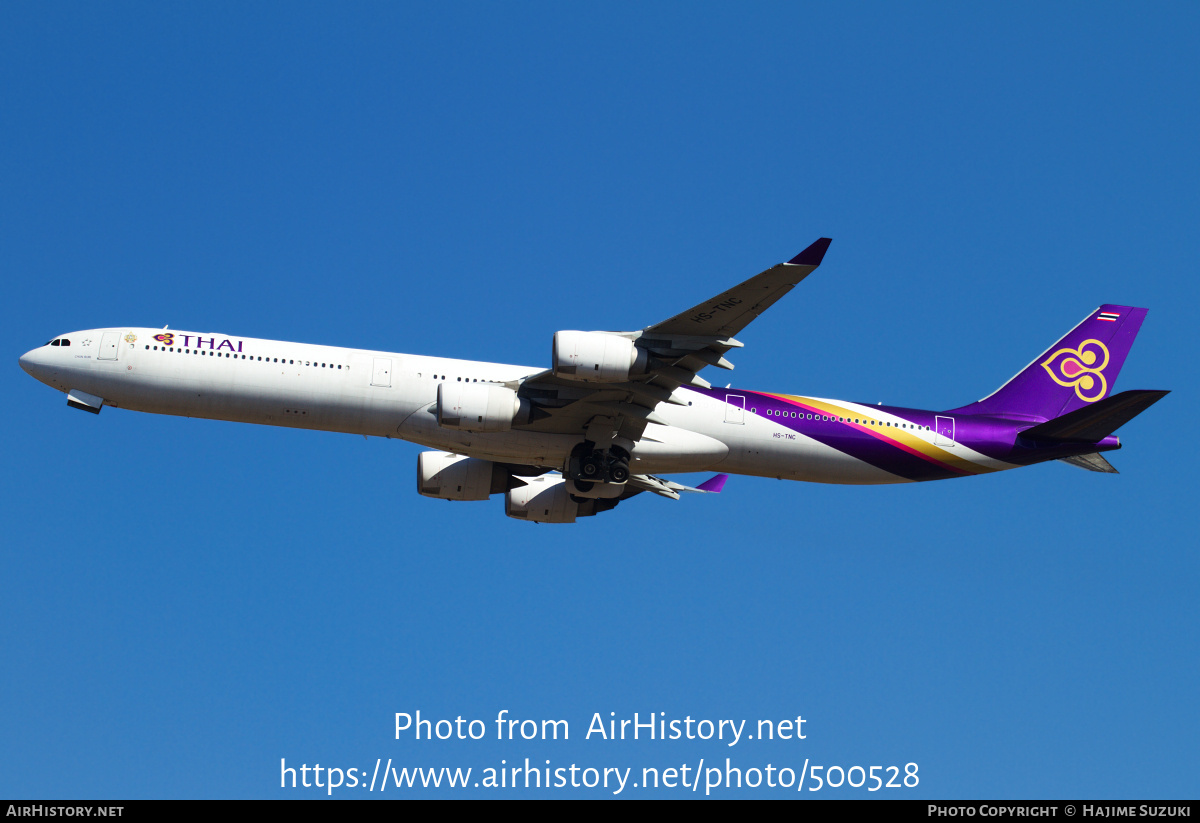 Aircraft Photo of HS-TNC | Airbus A340-642 | Thai Airways International ...