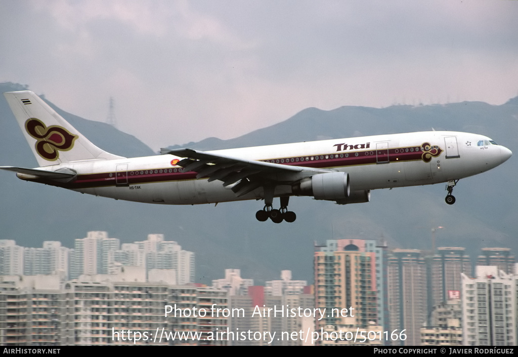 Aircraft Photo of HS-TAK | Airbus A300B4-622R | Thai Airways International | AirHistory.net #501166