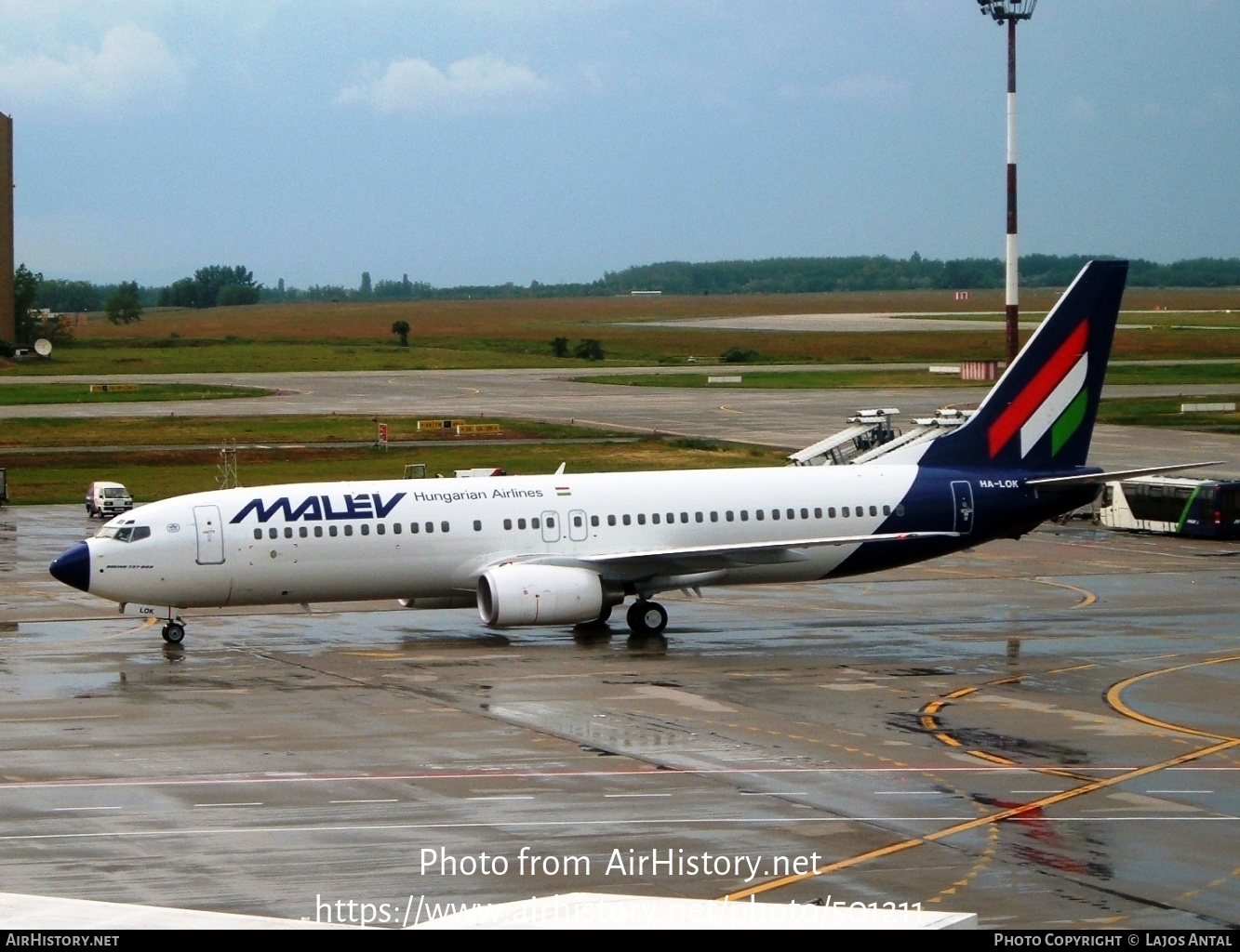 Aircraft Photo of HA-LOK | Boeing 737-8Q8 | Malév - Hungarian Airlines | AirHistory.net #501211