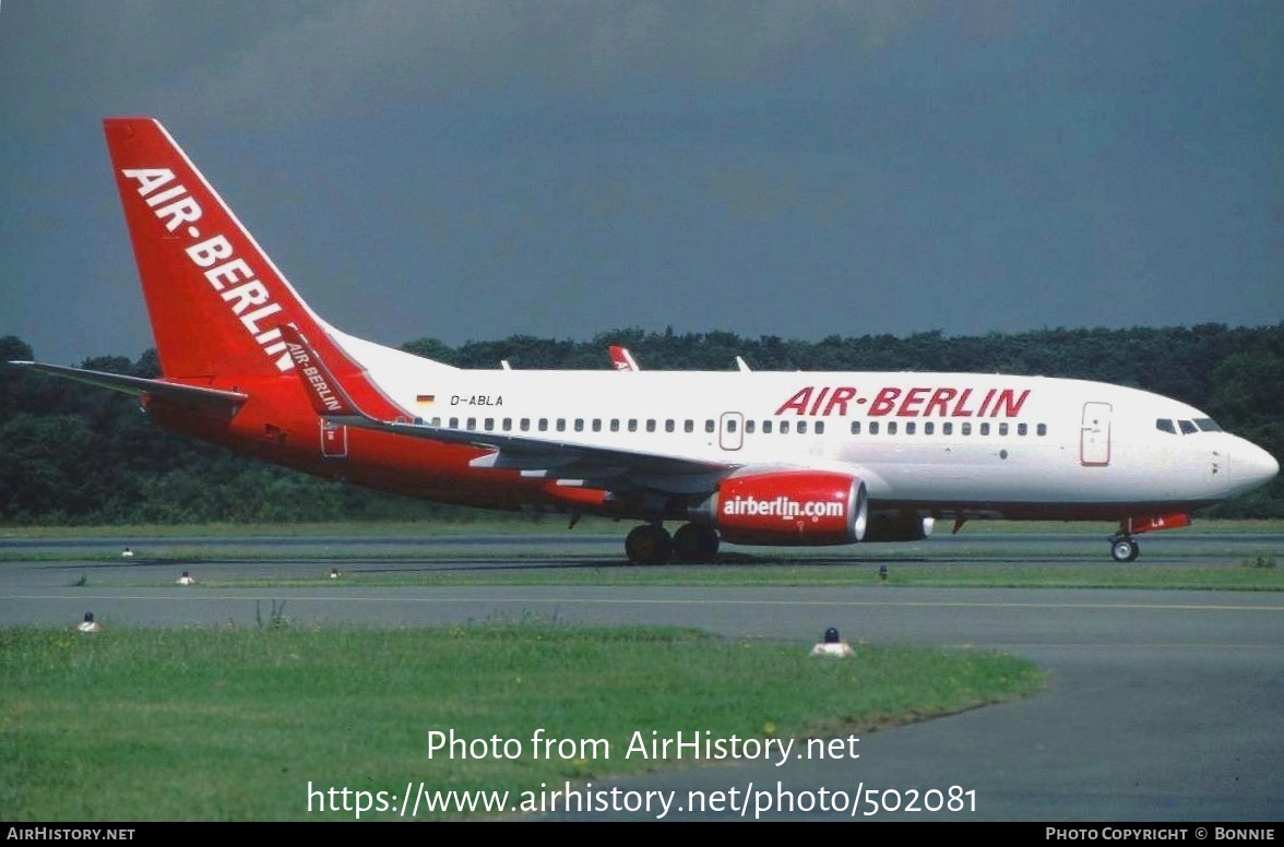 Aircraft Photo of D-ABLA | Boeing 737-76J | Air Berlin | AirHistory.net #502081