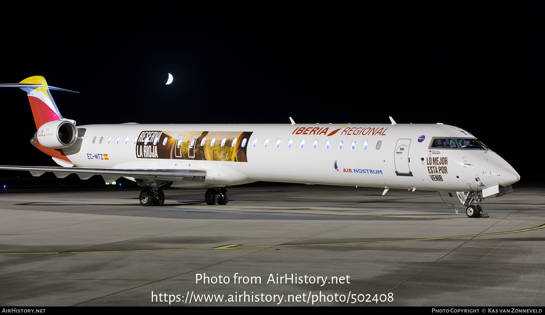 Aircraft Photo of EC-MTZ | Bombardier CRJ-1000 (CL-600-2E25) | Iberia Regional | AirHistory.net #502408