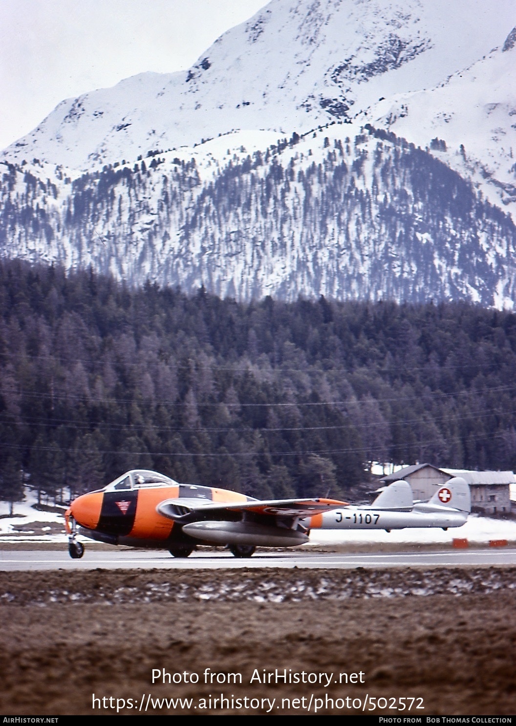 Aircraft Photo of J-1107 | De Havilland D.H. 100 Vampire FB6 | Switzerland - Air Force | AirHistory.net #502572