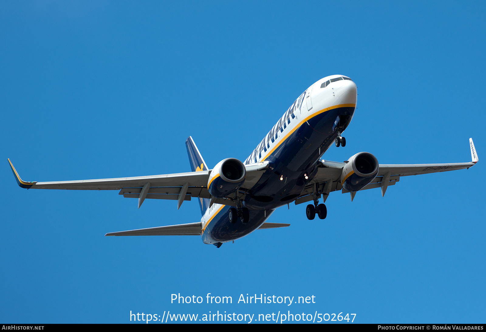 Aircraft Photo of EI-DPV | Boeing 737-8AS | Ryanair | AirHistory.net #502647