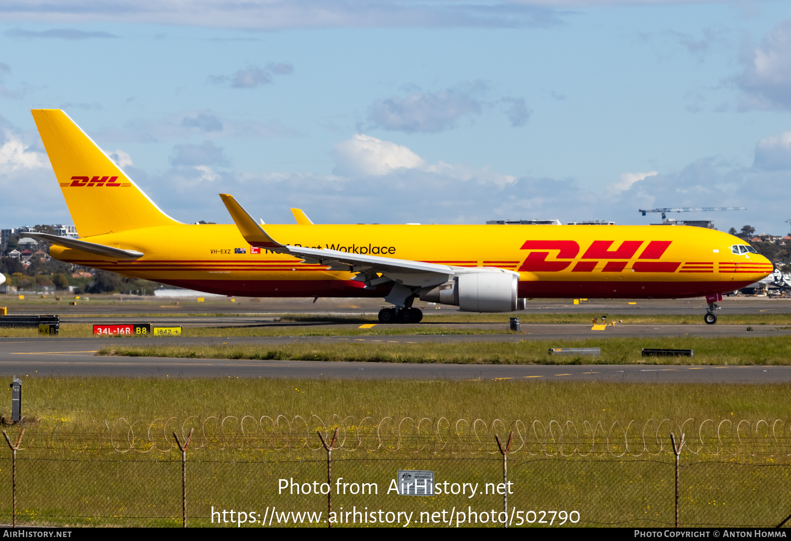 Aircraft Photo of VH-EXZ | Boeing 767-3JHF/ER | DHL International | AirHistory.net #502790