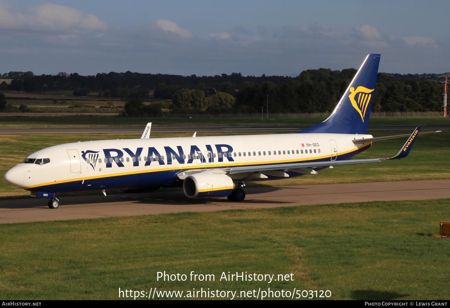 Aircraft Photo of 9H-QED | Boeing 737-800 | Ryanair | AirHistory.net #503120