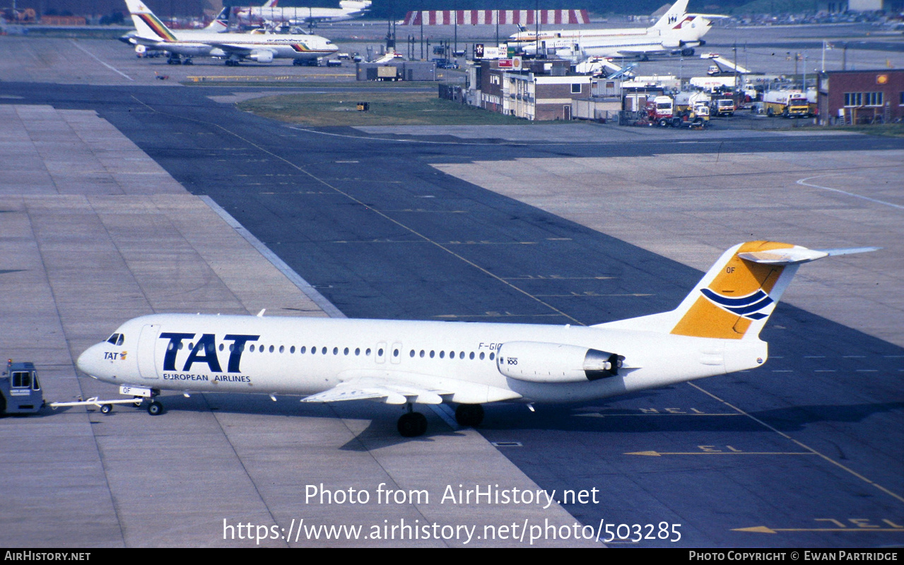 Aircraft Photo of F-GIOF | Fokker 100 (F28-0100) | TAT European Airlines | AirHistory.net #503285