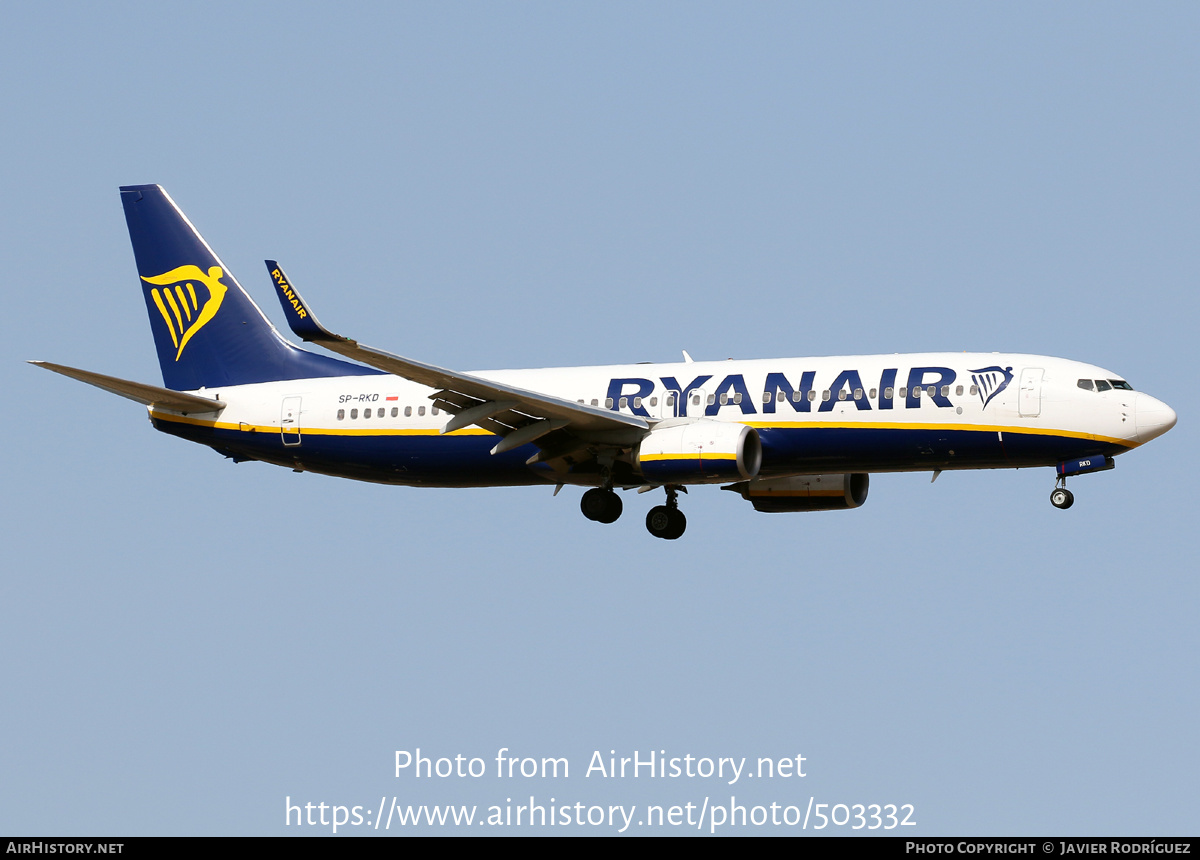 Aircraft Photo of SP-RKD | Boeing 737-8AS | Ryanair | AirHistory.net #503332