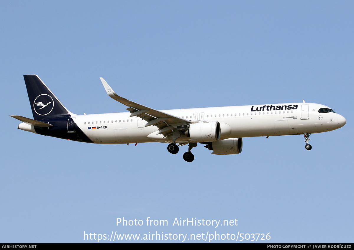 Aircraft Photo of D-AIEN | Airbus A321-271NX | Lufthansa | AirHistory.net #503726