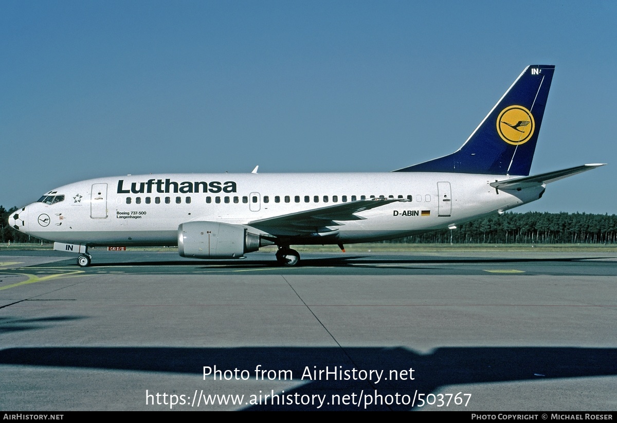 Aircraft Photo of D-ABIN | Boeing 737-530 | Lufthansa | AirHistory.net #503767