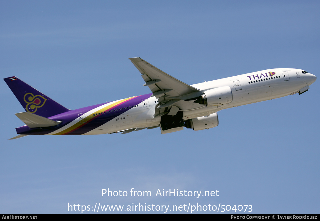 Aircraft Photo of HS-TJT | Boeing 777-2D7/ER | Thai Airways International | AirHistory.net #504073