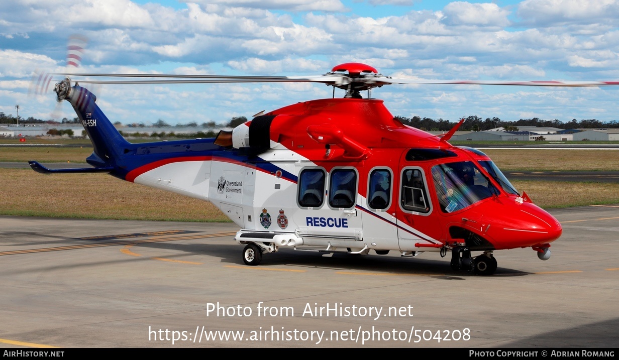 Aircraft Photo of VH-ESH | AgustaWestland AW-139 | Queensland Government Air - QGAir | AirHistory.net #504208